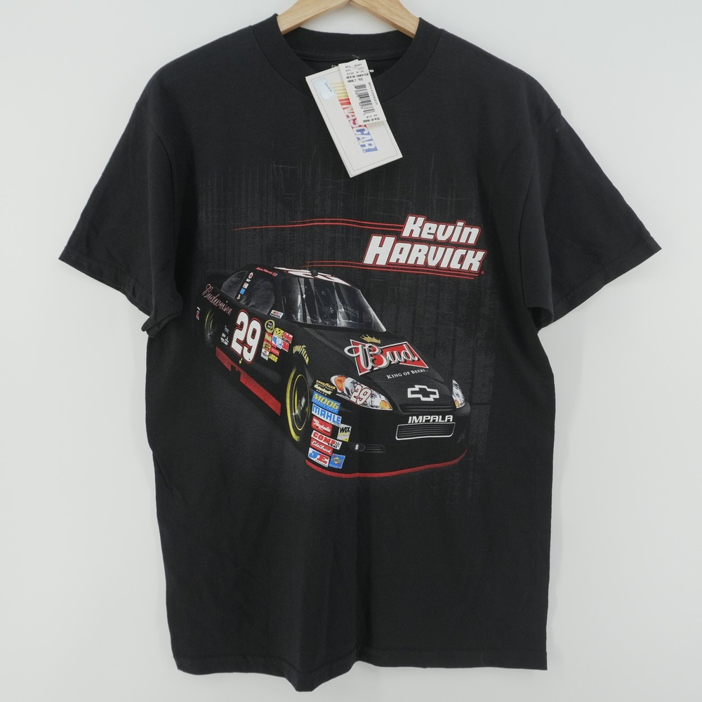 NASCAR Winners Circle Kevin Harvick Mens L Black Budweiser Racing Graphic Tee
